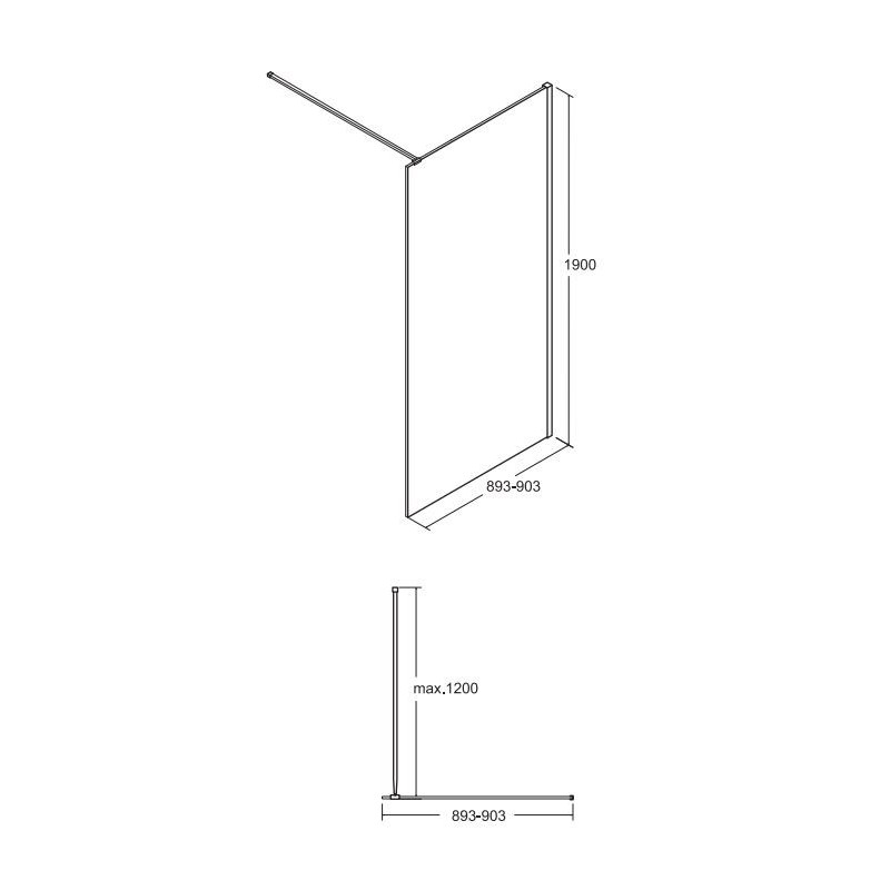 Besco Toca Kabina Prysznicowa Walk-In 90x190