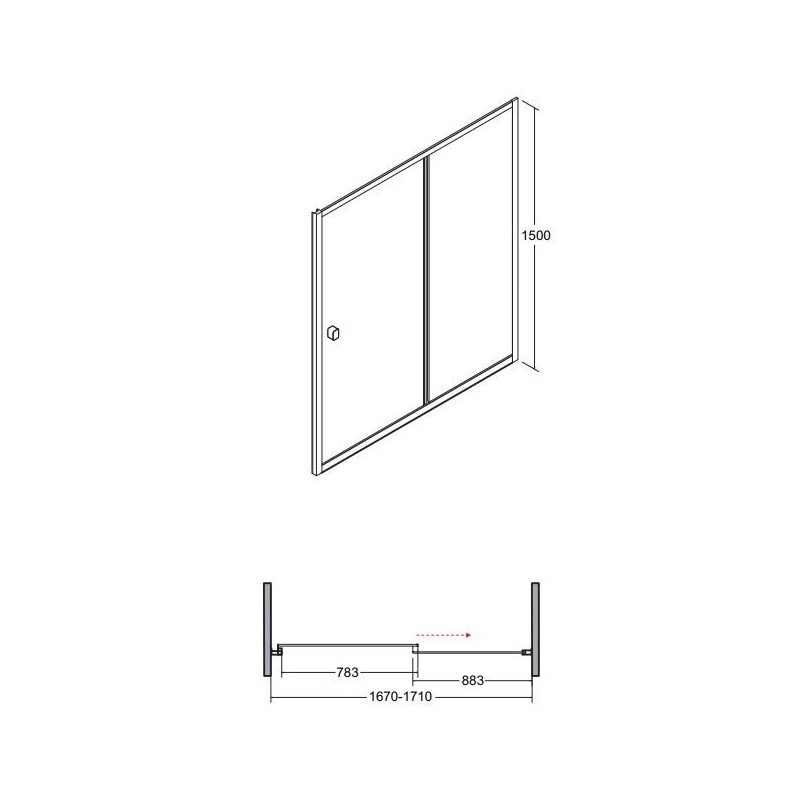 Besco Duo Slide II 150 Parawan Nawannowy 170x150