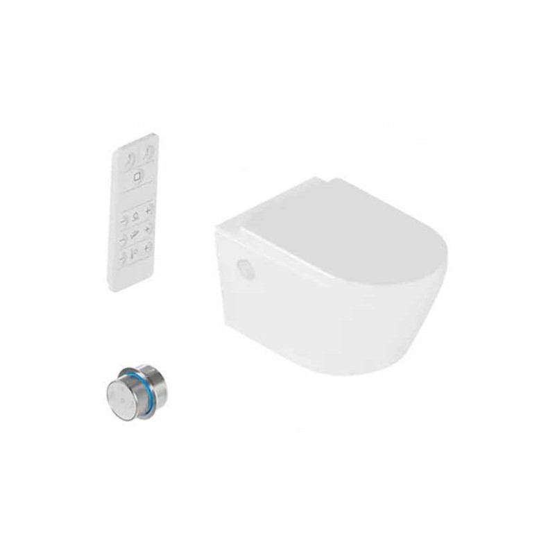 Excellent Zestaw Dakota 2.0 Toaleta myjąca  D2 + Pokrętło Kolor Chrom (CEEX.4024.593.D2.WH+CEEX.4022.D2.CR)