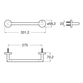 Roca Hotel's 2.0 Wieszak na ręcznik ścienny 30 cm chrom (A817576C00)