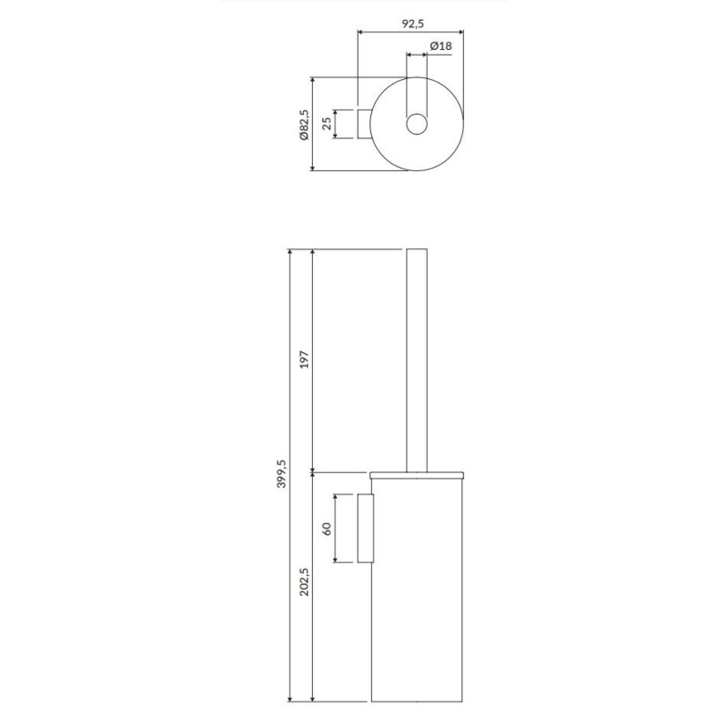 Omnires Modern Project Szczotka toaletowa złota szczotkowana (MP60621GLB)
