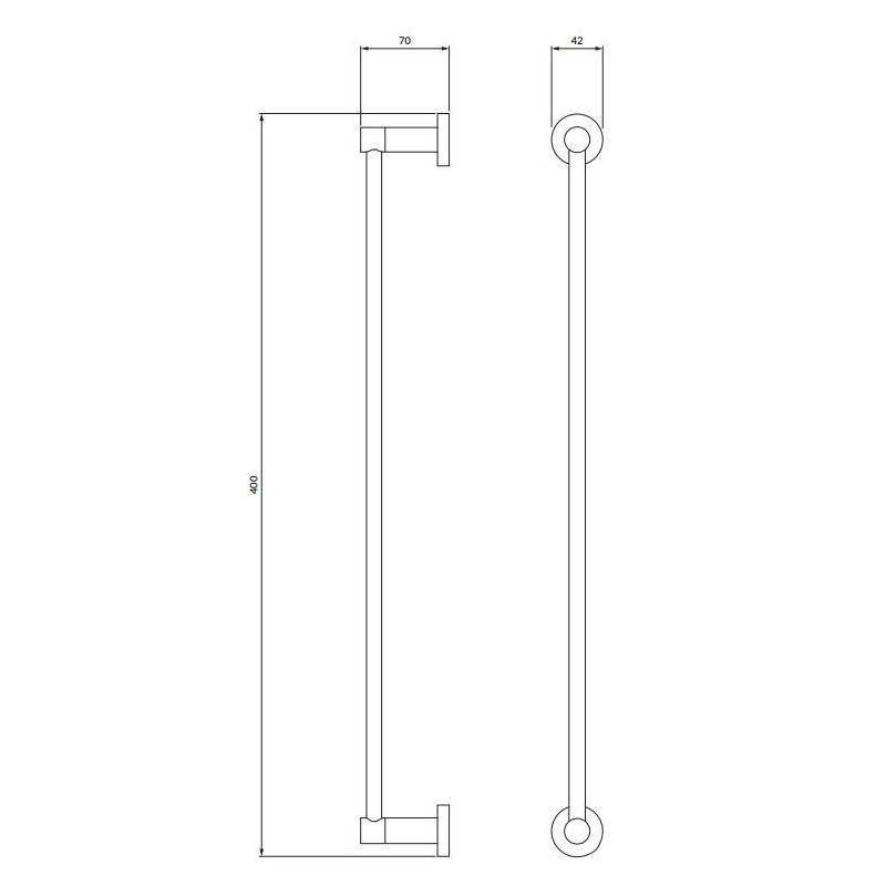 Omnires Modern Project Wieszak na Ręcznik 40 cm Grafit (MP60214GR)