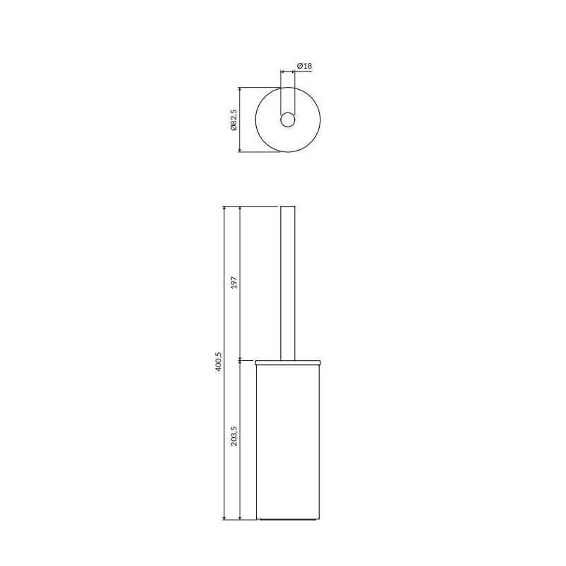 Omnires Modern Project Szczotka toaletowa czarny (MP60622BL)