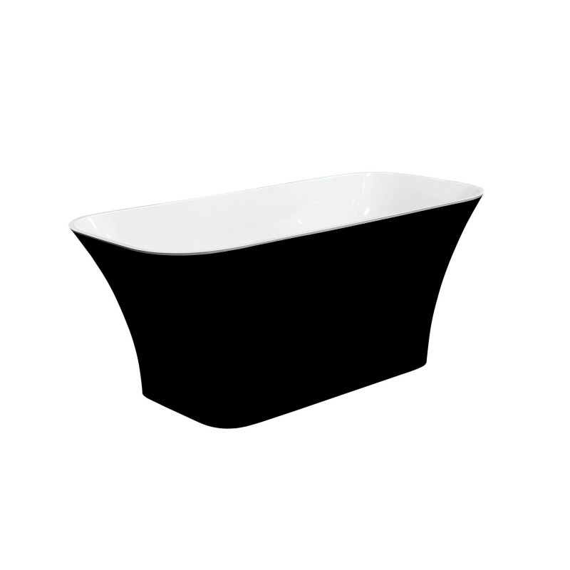 Besco Assos S-Line Black&White Wanna Wolnostojąca 160x70 + klik-klak złoty czyszczony od góry (WMD-160-ABG)