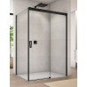 SanSwiss Cadura CAS2+CAST Kabina Prysznicowa P Czarna 120x120 cm Szkło Przezroczyste (CAS2D1200607+CAST1200607)