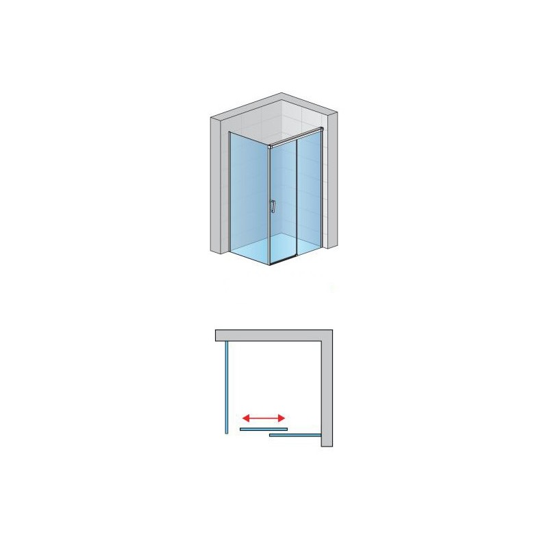 SanSwiss Cadura CAS2+CAST Kabina Prysznicowa P Biała 170x120 cm Szkło Przezroczyste (CAS2D1700907+CAST1200907)
