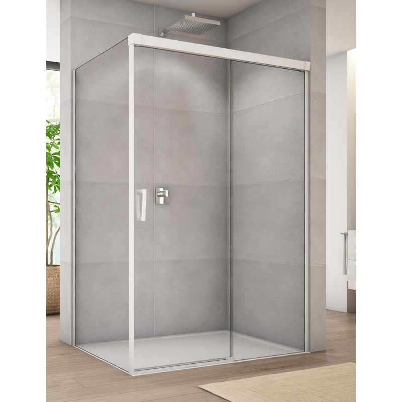 SanSwiss Cadura CAS2+CAST Kabina Prysznicowa P Biała 170x120 cm Szkło Przezroczyste (CAS2D1700907+CAST1200907)