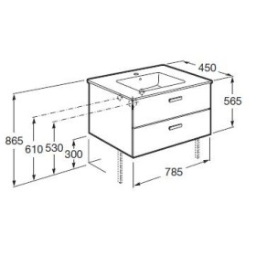 Roca Victoria Szafka Łazienkowa (z szufladami) Unik 80 cm z umywalką (A855852806)