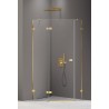 New Trendy Avexa Gold Shine Kabina Pięciokątna L 100x80x200 Przezroczyste 6mm Active Shield (EXK-3848)