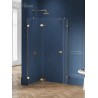 New Trendy Avexa Gold Brushed Kabina Pięciokątna L 100x80x200 Przezroczyste 6mm Active Shield (EXK-3859)