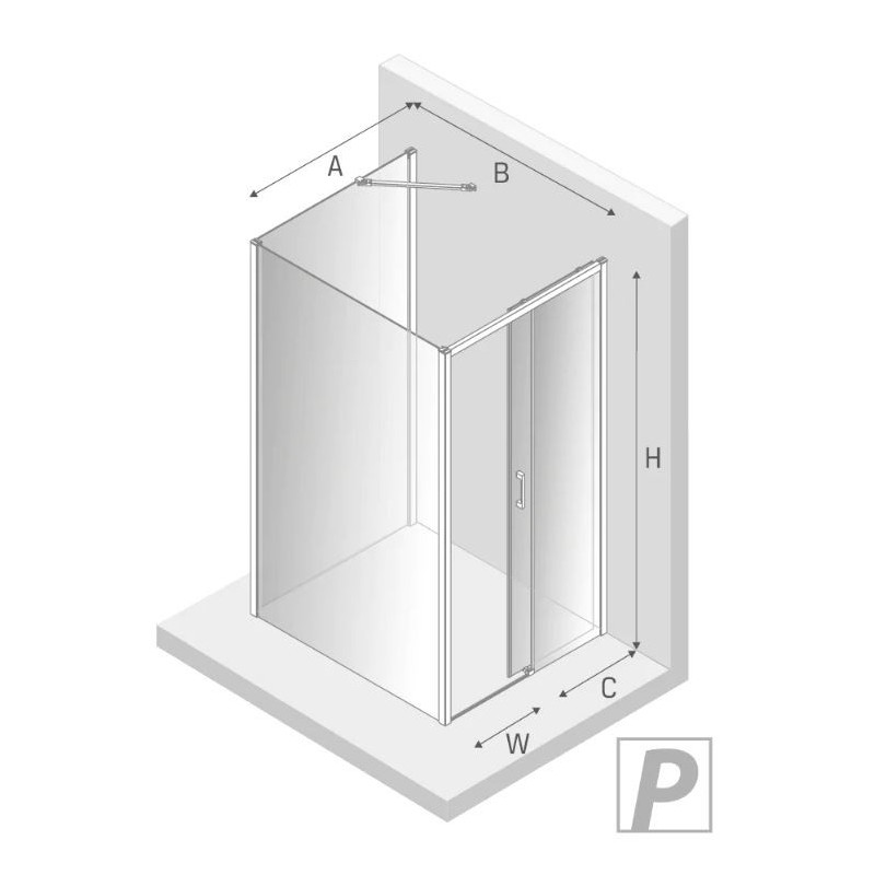 New Trendy Prime Kabina Prostokątna Przyścienna P 100x110x200 Przezroczyste 6mm Active Shield (K-1582)