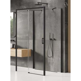 New Trendy Prime Black Kabina Kwadratowa Przyścienna L 100x100x200 Przezroczyste 6mm Active Shield (K-0911)