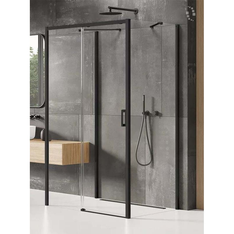 New Trendy Prime Black Kabina Kwadratowa Przyścienna L 100x100x200 Przezroczyste 6mm Active Shield (K-0911)