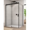 SanSwiss Cadura CAS2+CAST Kabina Prysznicowa L Czarna 100x70 cm Szkło Przezroczyste (CAS2G1000607+CAST0700607)