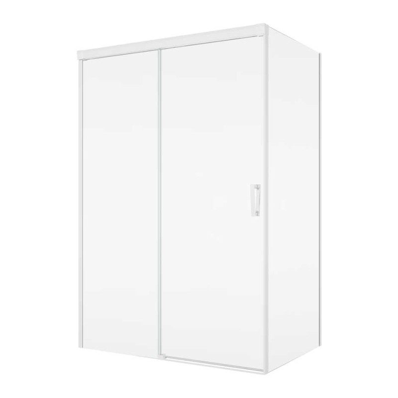 SanSwiss Cadura CAS2+CAST Kabina Prysznicowa L Biała 130x110 cm Szkło Przezroczyste (CAS2G1300907+CAST1100907)