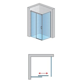 SanSwiss Cadura CAS2+CAST Kabina Prysznicowa L Chrom 160x110 cm Szkło Przezroczyste (CAS2G1605007+CAST1105007)