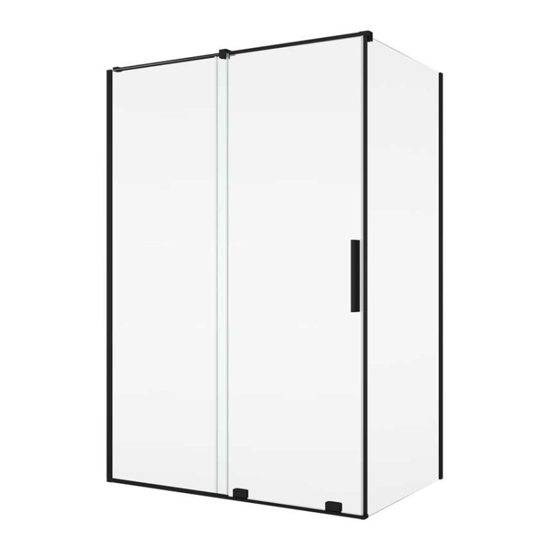 SanSwiss Amalia D35S2+D35F1 Kabina Prysznicowa 120x80x200 cm Czarny Mat (D35S21200607+D35F10800607)