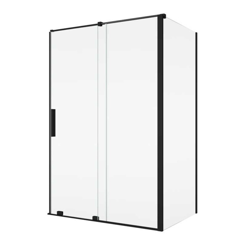 SanSwiss Amalia D35S2+D35F3 Kabina Prysznicowa (Drzwi we wnęce) 170x90x200 cm Czarny Mat (D35S21700607+D35F30900607+V2.D35.06)