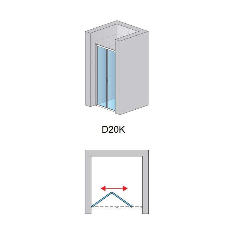 SanSwiss Arelia D20K Drzwi Przesuwno-składane 90x190 cm Srebrny Polerowany (D20K0904007)