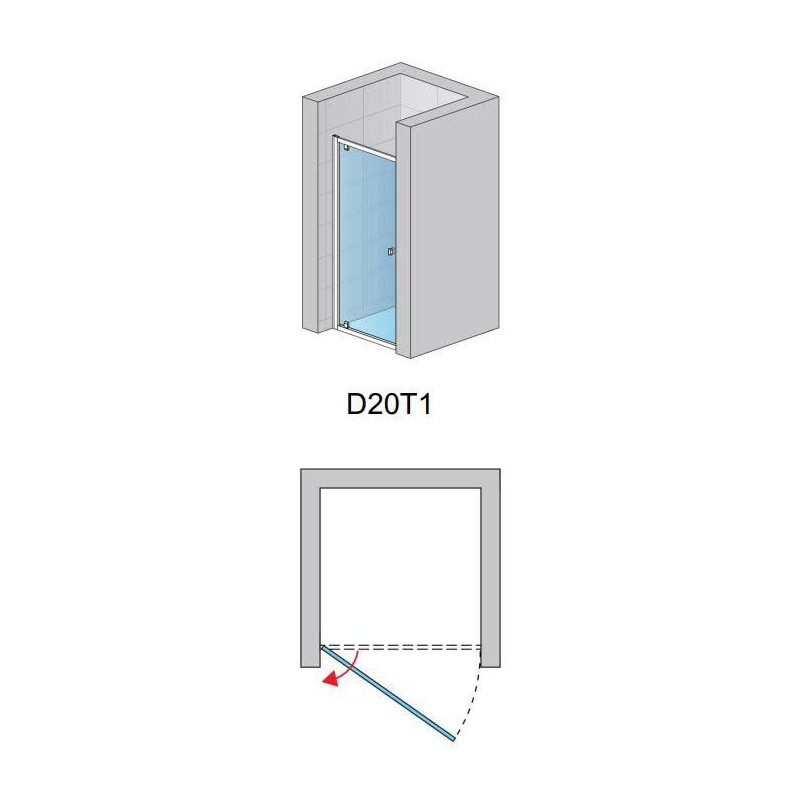 SanSwiss Arelia D20T1 Drzwi Prysznicowe 1 częściowe 70x190 cm Srebrny Polerowany (D20T10704007)