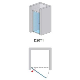 SanSwiss Arelia D20T1 Drzwi Prysznicowe 1 częściowe 90x190 cm Srebrny Polerowany (D20T10904007)