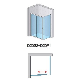 SanSwiss Arelia D20S2+D20F1 Kabina prysznicowa 120x100x190 cm Srebrny Polerowany (D20S21204007+D20F11004007)