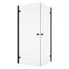 SanSwiss Annea AN1C G+D Kabina Prysznicowa 2D Czarna 70x70x200 cm Szkło Przezroczyste (AN1CG07000607+AN1CD07000607)