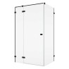 SanSwiss Annea AN13W+ANTW1 Kabina Prysznicowa Lewa Czarna 100x80x200 cm Szkło Przezroczyste (AN13WG10000607+ANTW108000607)