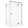 SanSwiss Annea AN13W+ANTW1 Kabina Prysznicowa Prawa Czarna 80x120x200 cm Szkło Przezroczyste (AN13WD08000607+ANTW112000607)