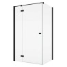 SanSwiss Annea AN13+ANT1 Kabina Prysznicowa Lewa Czarna 90x90x200 cm Szkło Przezroczyste (AN13G09000607+ANT109000607)
