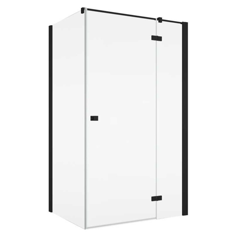 SanSwiss Annea AN13+ANT1 Kabina Prysznicowa Prawa Czarna 110x80x200 cm Szkło Przezroczyste (AN13D11000607+ANT108000607)