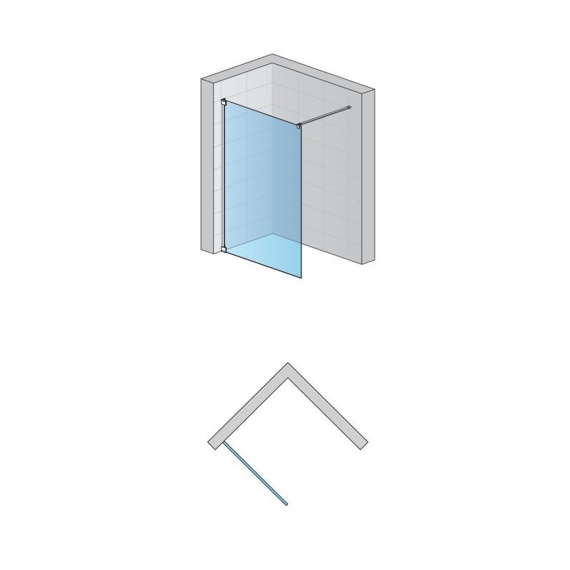 SanSwiss Cadura CAT4 White Walk-In Ścianka Wolnostojąca NA WYMIAR (30-140 cm) Szkło Przezroczyste (CAT4SM10907)