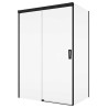 SanSwiss Cadura CAS2+CAST Kabina Prysznicowa L Czarna 150x110 cm Szkło Przezroczyste (CAS2G1500607+CAST1100607)