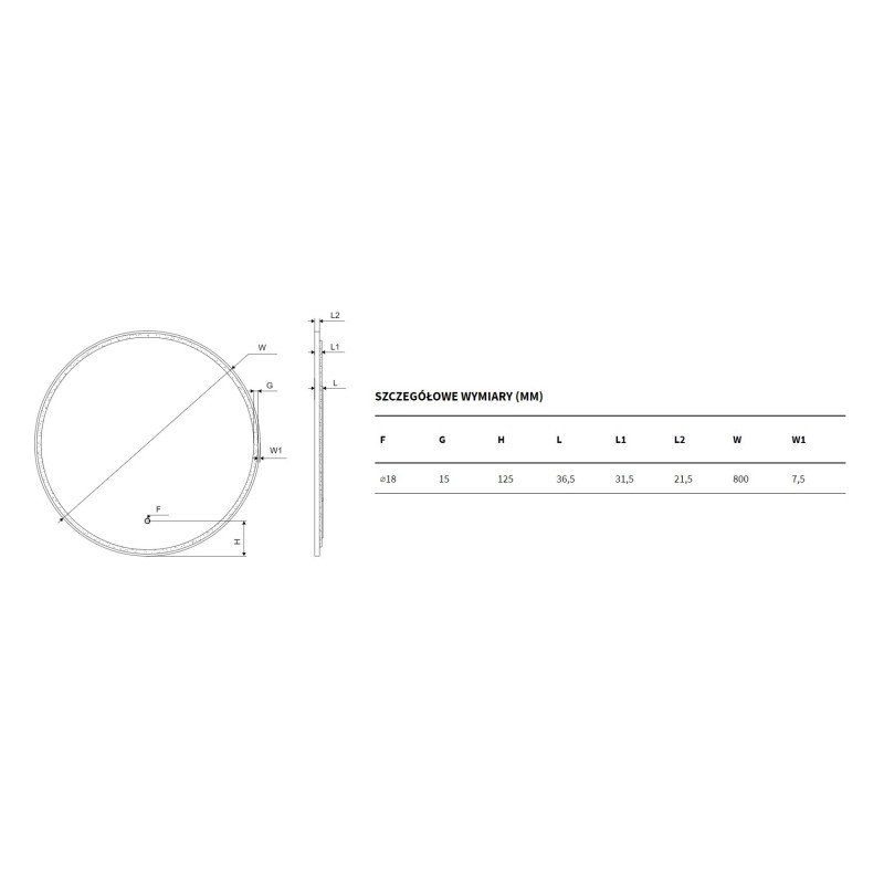Excellent Corido lustro okrągłe LED 80 cm z matą grzewczą złoty połysk (DOEX.CO080.GL)