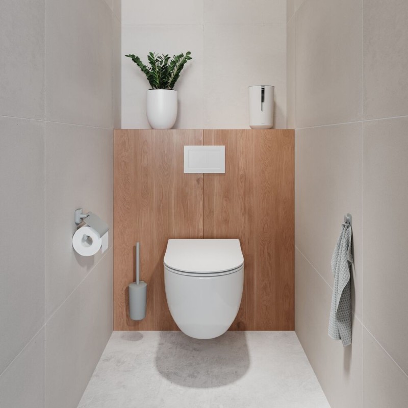 Tiger Tado Szczotka do WC z pojemnikiem Jasnoszary / efekt betonu (800399)