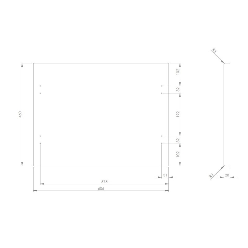 Elita Blat z płyty MDF Orzech 60x46 cm (RE05060012S170)