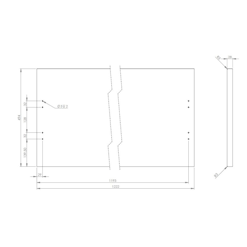 Elita Blat z płyty MDF Orzech 120x49 cm (RE05120012S170)
