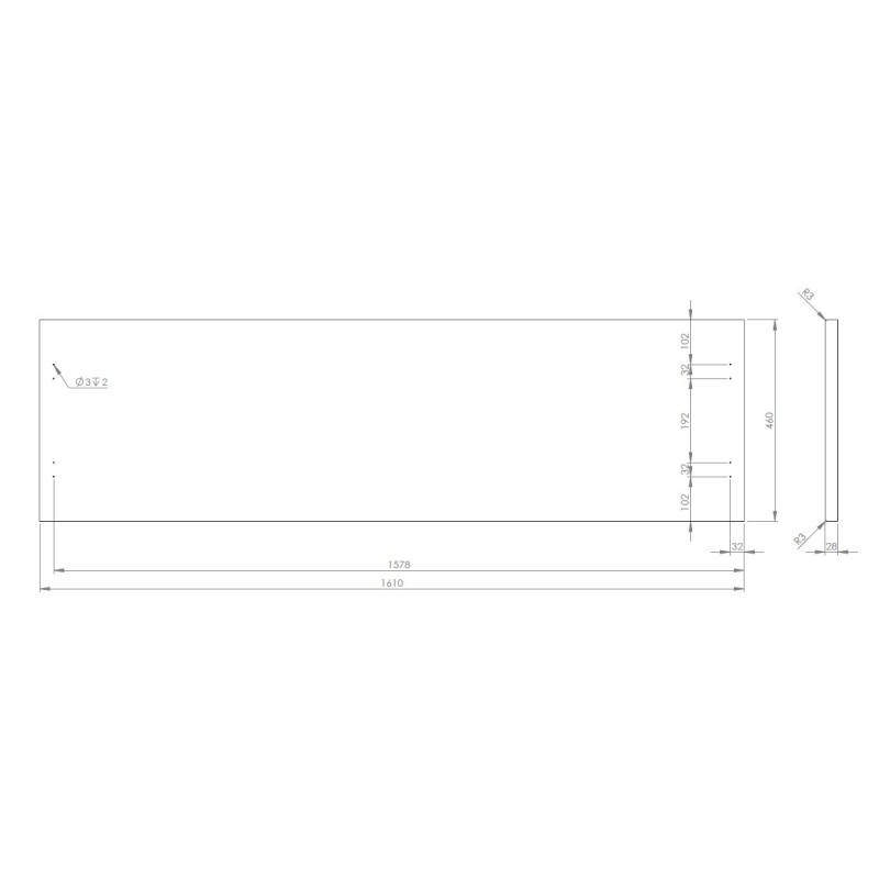 Elita Blat z płyty MDF Orzech 160x46 cm (RE05160012S170)