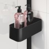 Sealskin INC kabina Walk in ze ścianką boczną 100x30x200cm 8mm Czarny mat z organizerem i powłoką clear glass (XIA11006195100)