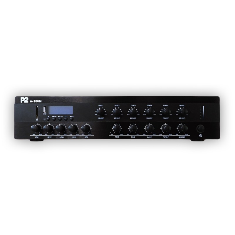 Dexon Wzmacniacz 6-strefowy z Bluetooth, USB, SD i tunerem (A-186M)