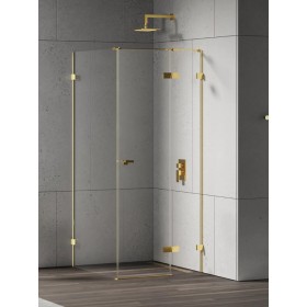 New Trendy Eventa Gold Shine Kabina prysznicowa  1D prostokątna L 100x70x200 szkło czyste 8mm Active Shield 2.0  (EXK-4701)