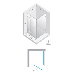 New Trendy Eventa Gold Shine Kabina prysznicowa  1D prostokątna L 110x80x200 szkło czyste 8mm Active Shield 2.0  (EXK-4708)