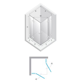 New Trendy Eventa Gold Shine Kabina prysznicowa 2-drzwiowa kwadratowa 100x100x200 cm 8mm Active Shield 2.0  (EXK-4761)