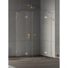 New Trendy Eventa Gold Shine Kabina prysznicowa 1D prostokątna L 150x80x200 cm szkło czyste 8mm Active Shield 2.0 (EXK-4778)
