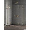 New Trendy Eventa Gold Shine Kabina prysznicowa 1D prostokątna P 130x100x200 cm szkło czyste 8mm Active Shield 2.0 (EXK-4789)