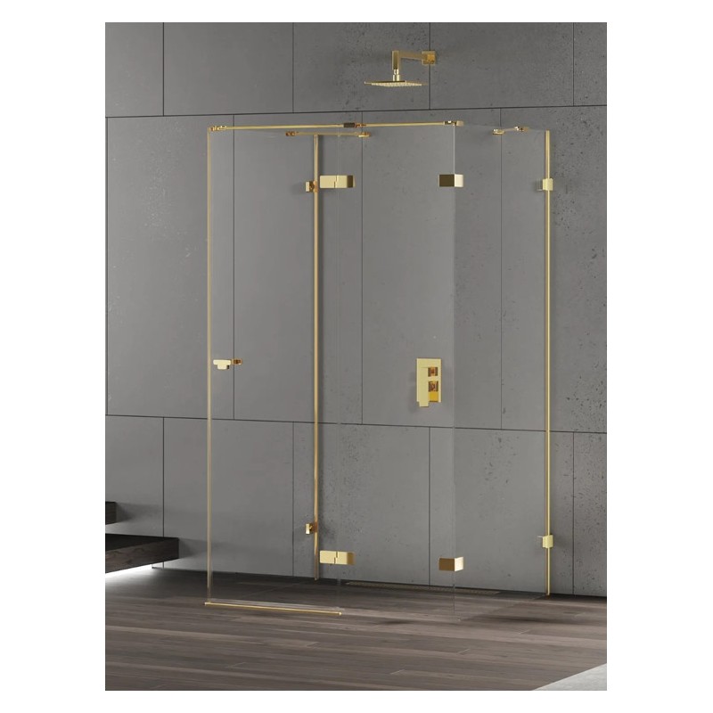 New Trendy Eventa Gold Shine Kabina prysznicowa 1D prostokątna przyścienna P 90x80x200 8mm Active Shield 2.0 (EXK-4799)