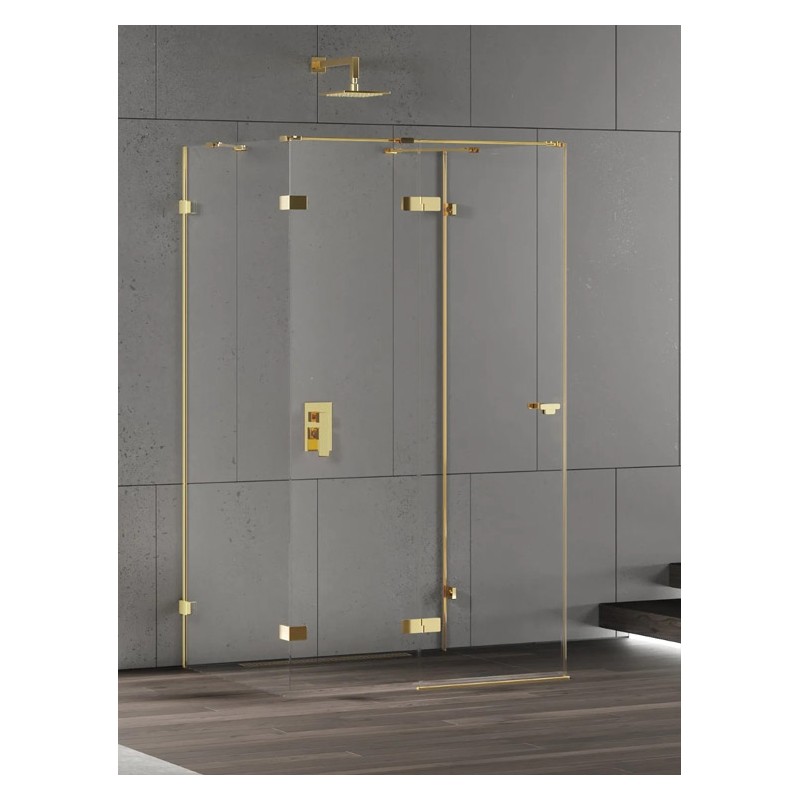 New Trendy Eventa Gold Shine Kabina prysznicowa 1D prostokątna przyścienna L 120x80x200 8mm Active Shield 2.0 (EXK-4810)