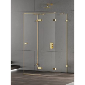 New Trendy Eventa Gold Shine Kabina prysznicowa 1D prostokątna przyścienna P 90x80x200 8mm Active Shield 2.0 (EXK-4819)
