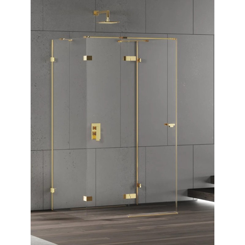 New Trendy Eventa Gold Shine Kabina prysznicowa 1D prostokątna przyścienna L 80x90x200 8mm Active Shield 2.0 (EXK-4822)