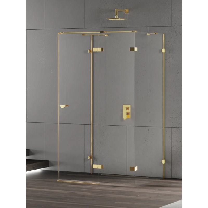 New Trendy Eventa Gold Shine Kabina prysznicowa 1D kwadratowa przyścienna P 90x90x200 8mm Active Shield 2.0 (EXK-4825)